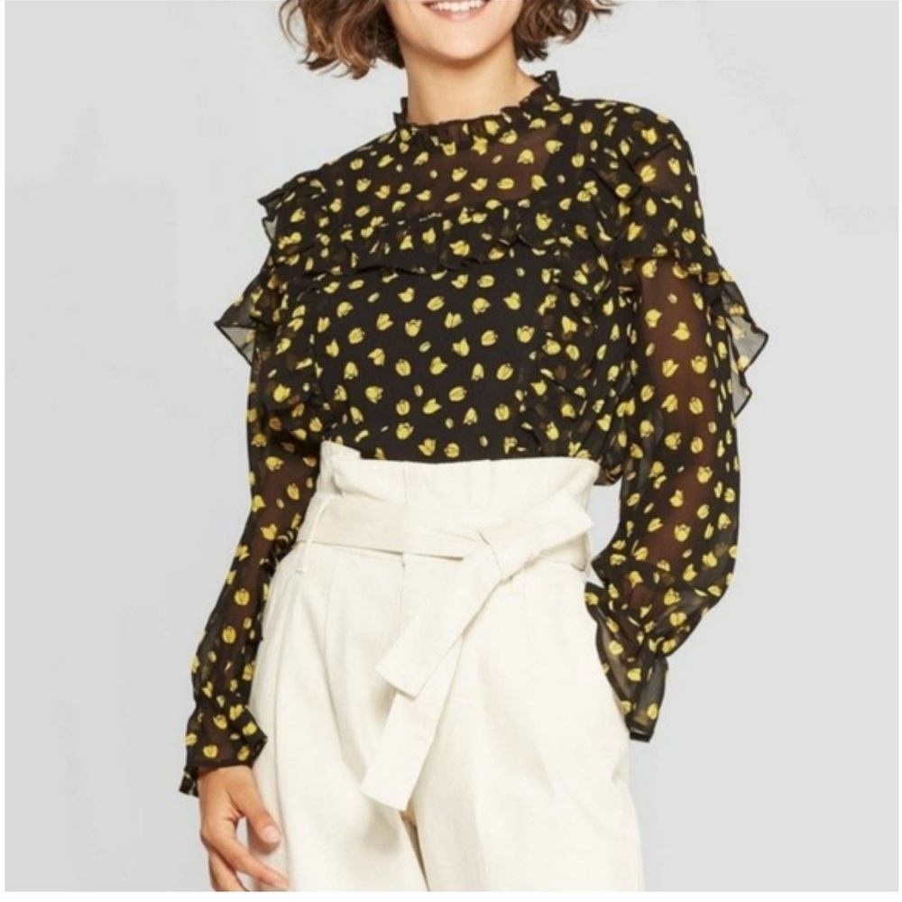 Who What Wear Sheer Blouse